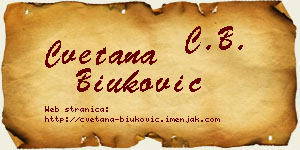 Cvetana Biuković vizit kartica